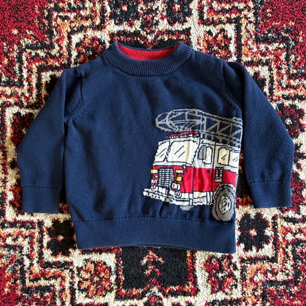 Baby Gap firetruck sweater size 12-18 mo